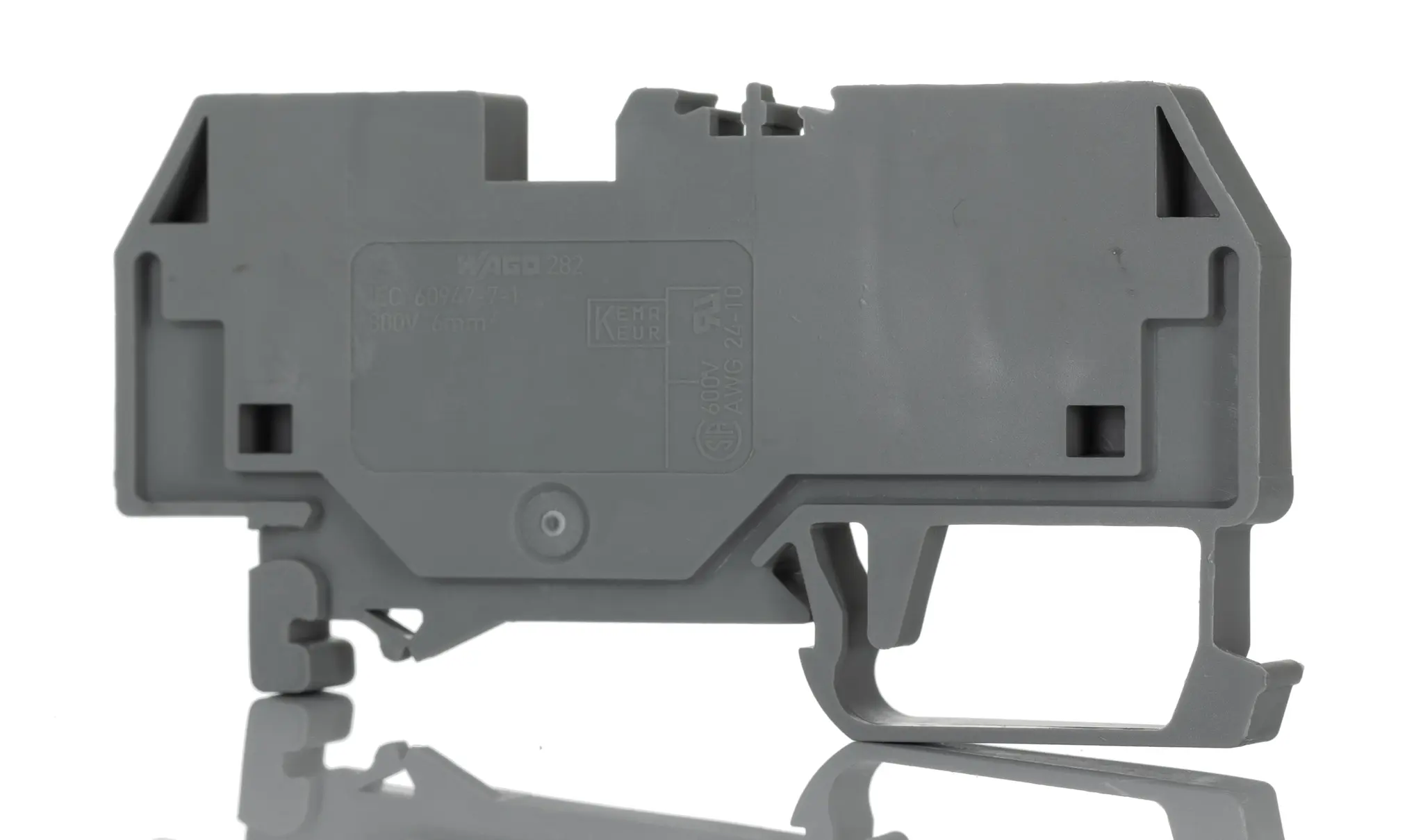 Produktfoto 1 von WAGO 282 Anschlussklemmenblock für Durchkontaktierung 1 Grau, 6 mm², 600 V Zugfederklemme