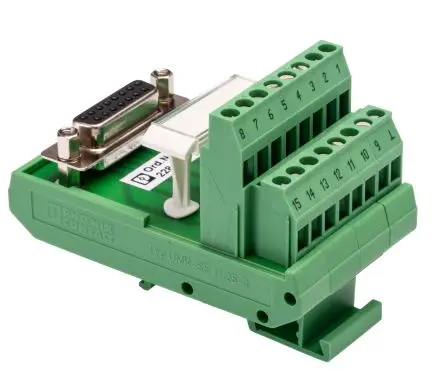 Produktfoto 1 von Phoenix Contact FLKM-D15 SUB/B Schnittstellenmodul D-SUB, Buchse, 15-polig, 30 V ac, 60V dc, DIN-Hutschiene 2.5A