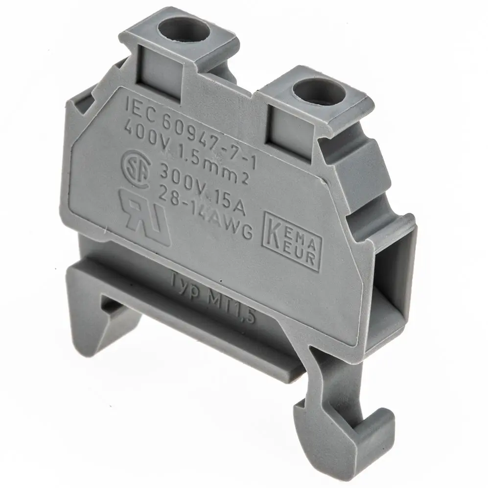 Produktfoto 1 von Phoenix Contact MT 1.5 Anschlussklemmenblock DIN-Schiene 1 Grau, 0.14 to 1.5 mm², 400 V Schraubbefestigung