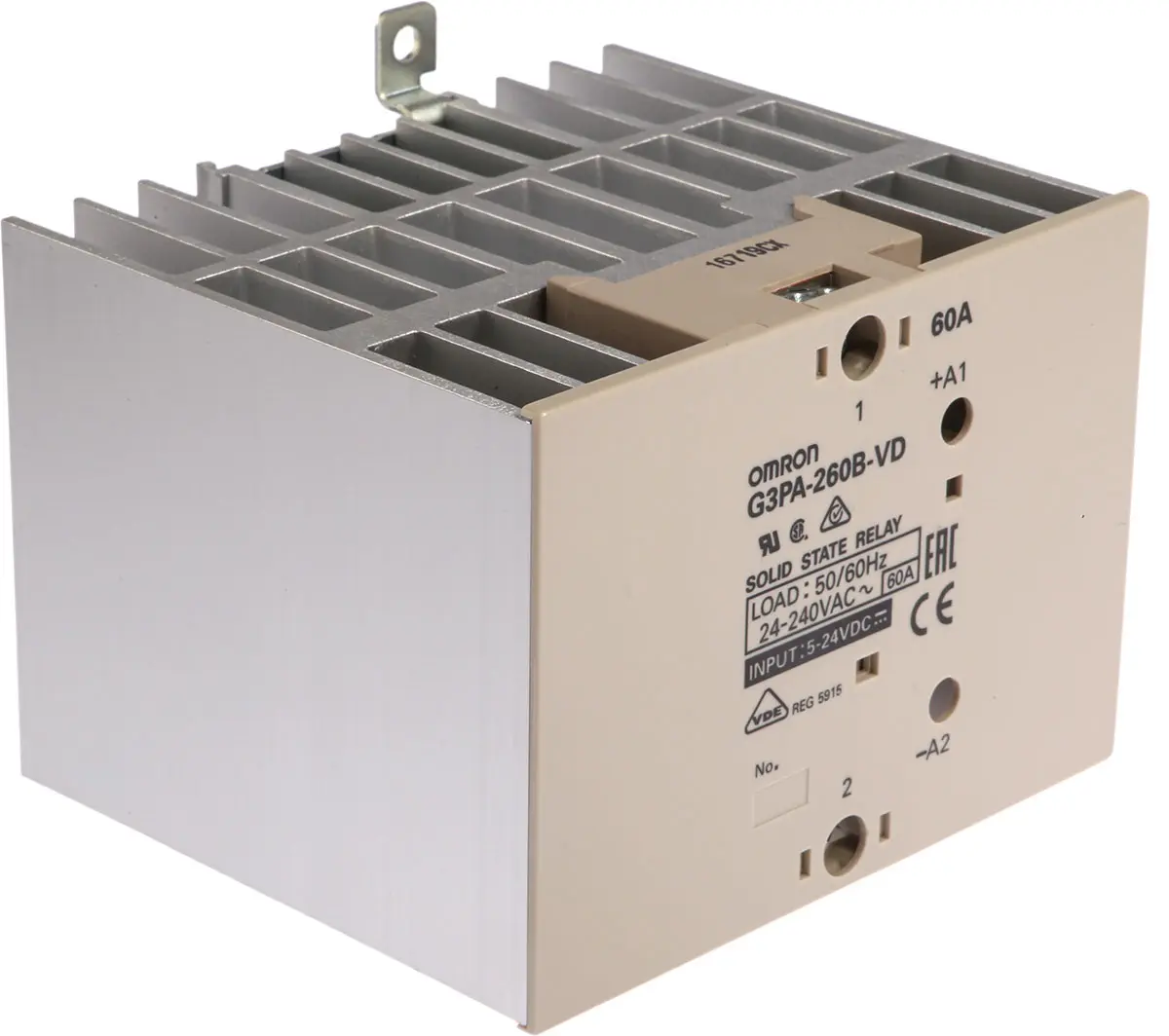 Produktfoto 1 von Omron G3PA DIN-Hutschiene Halbleiterausgang 264 V 30V / 60 A