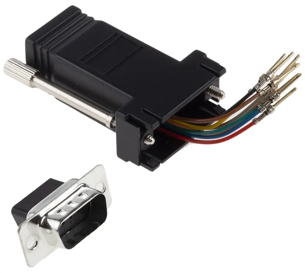 Produktfoto 1 von RS PRO Sub-D Adapter 9-Wege D-Sub Stecker Stecker RJ45 Buchse Buchse