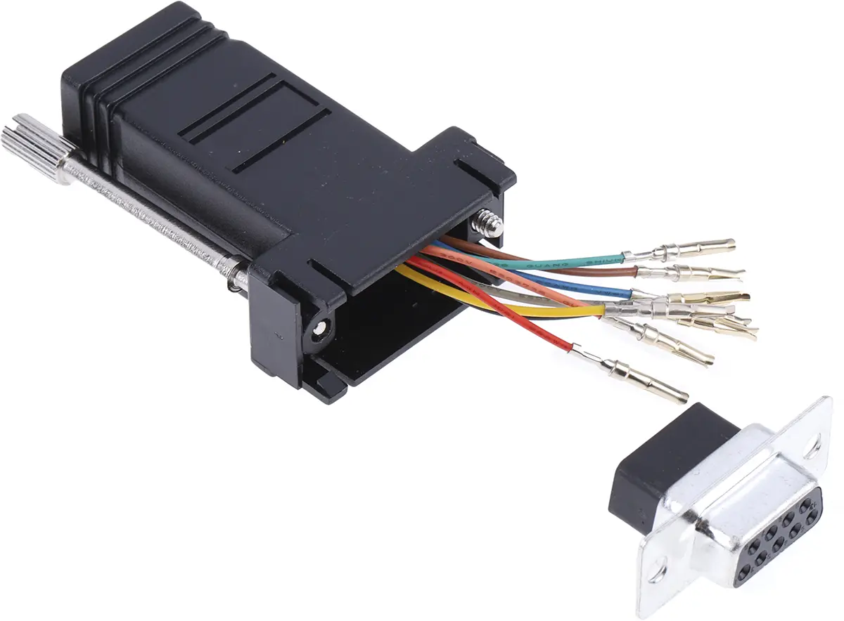 Produktfoto 1 von RS PRO Sub-D Adapter 9-Wege D-Sub Buchse Buchse RJ45 Buchse Buchse