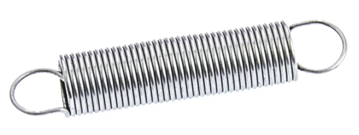Produktfoto 1 von RS PRO Verlängerungsfeder Edelstahl L.: 27.7 mm x Aussenø 5.5 mm Außen-ø , Draht ø 0.5 mm 6.5 N Federhärte 0.11 N/mm
