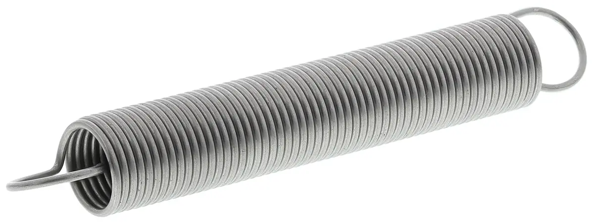 Produktfoto 1 von RS PRO Verlängerungsfeder Edelstahl L.: 47.6 mm x Aussenø 7 mm Außen-ø , Draht ø 0.63 mm 10.2 N Federhärte 0.09 N/mm