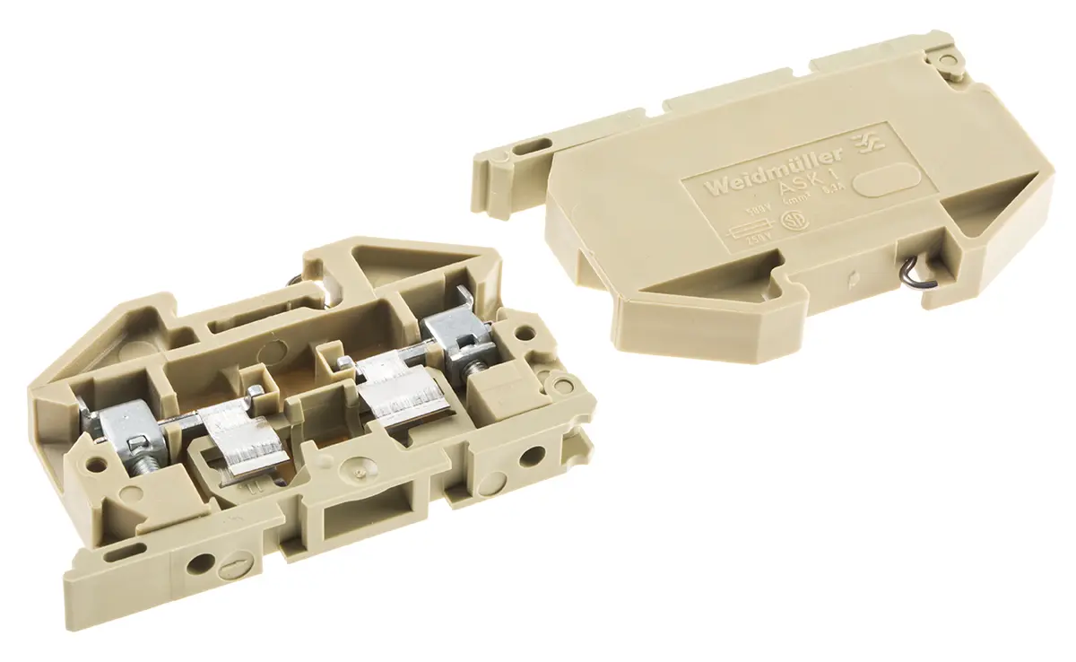 Produktfoto 1 von Weidmüller ASK Reihenklemme mit Sicherungshalter 1 Beige, 4mm², 500V Schraubbefestigung Abgesichert