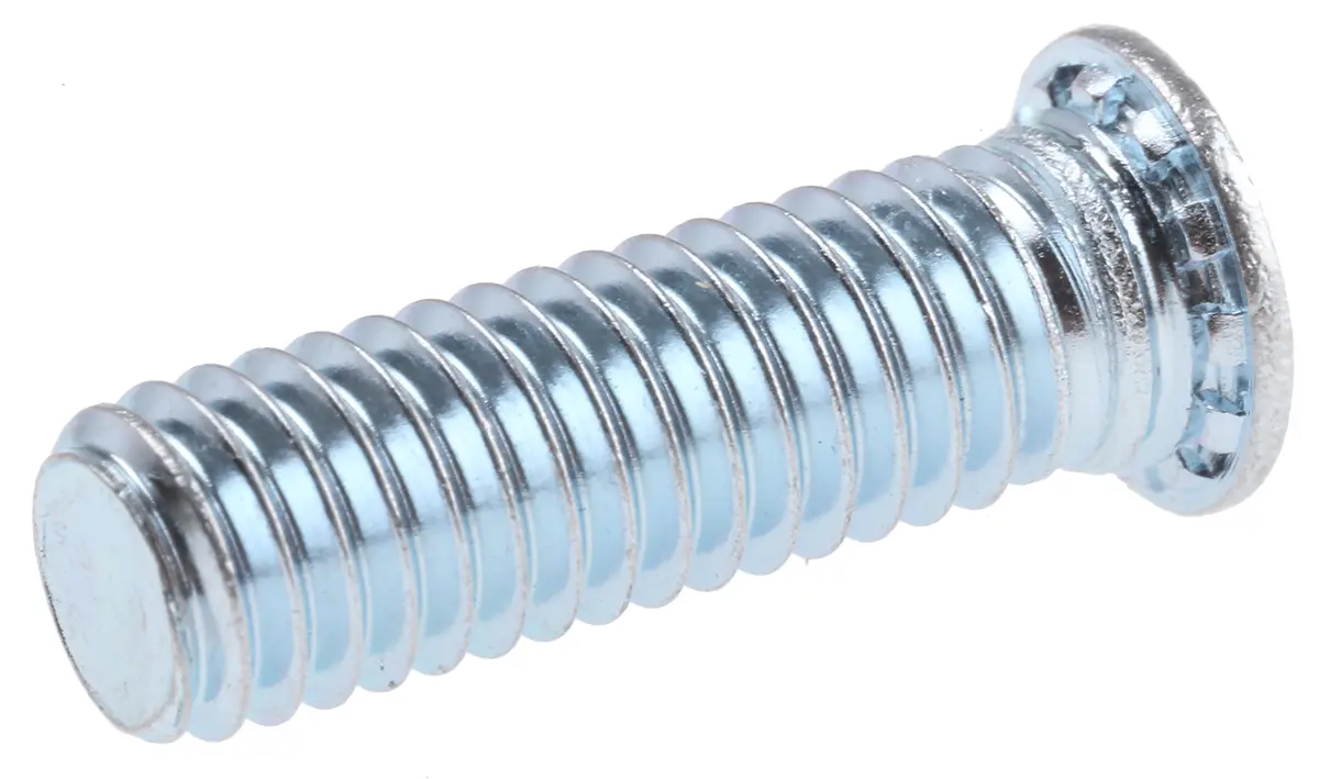 RS PRO Selbsthaltender Stehbolzen Kopf ø 8.2 mm Passiviert, verzinkt L. 1.6 mm für Tafelstärke min. 1.5 mm 6 mm Stahl