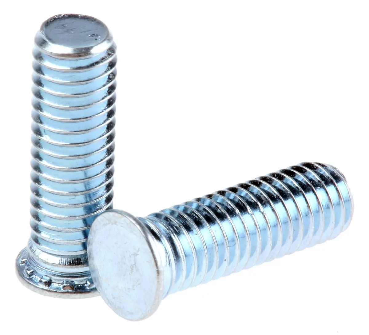 Produktfoto 1 von RS PRO Selbsthaltender Stehbolzen Kopf ø 6.5 mm Passiviert, verzinkt L. 16 mm für Tafelstärke min. 1 mm 5 mm Stahl