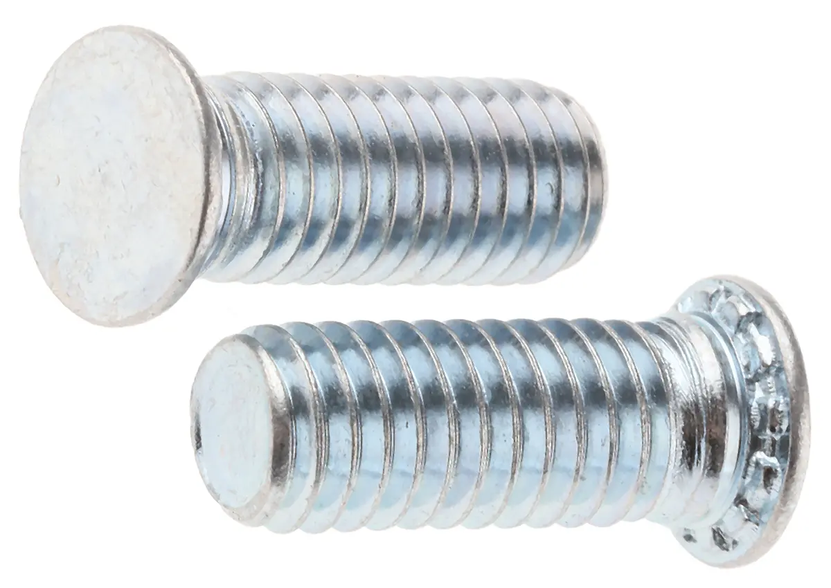 Produktfoto 1 von RS PRO Selbsthaltender Stehbolzen Kopf ø 8.2 mm Passiviert, verzinkt L. 16 mm für Tafelstärke min. 1.5 mm 6 mm Stahl