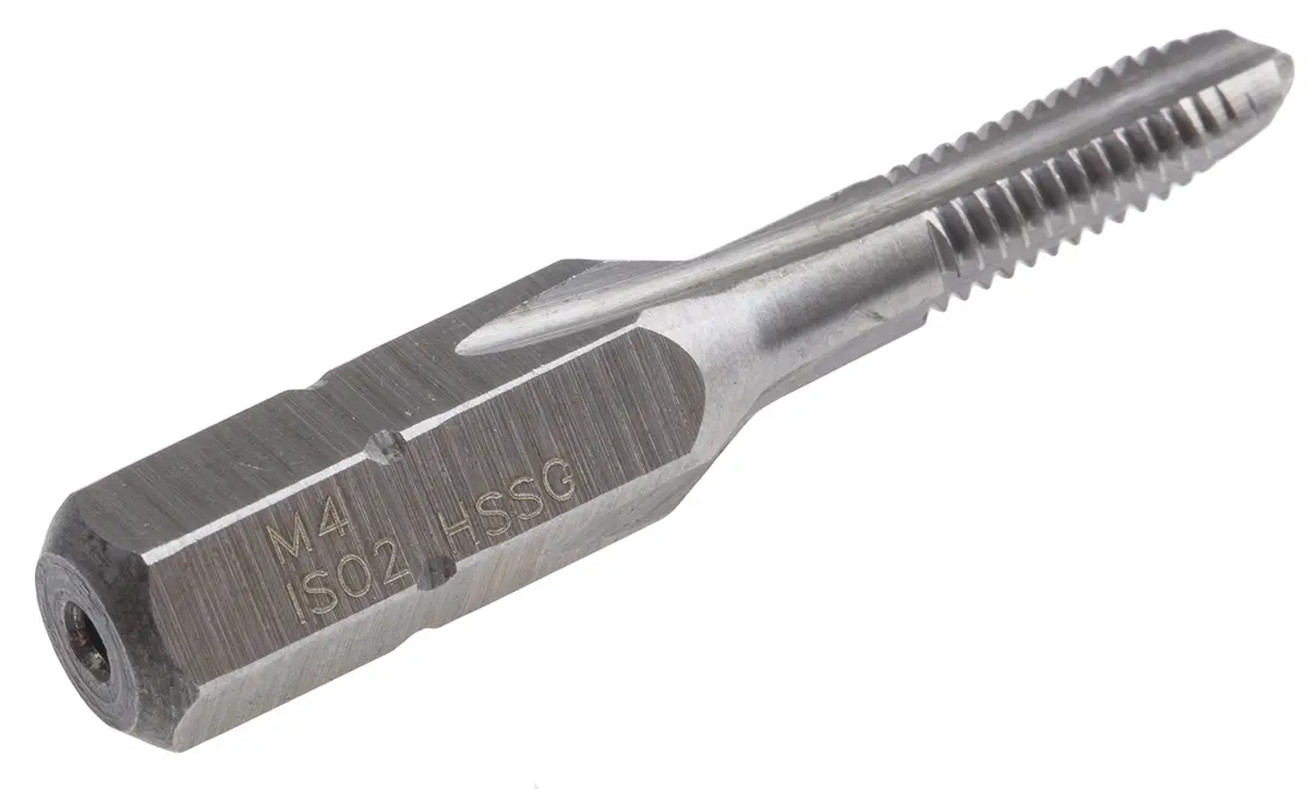 Produktfoto 1 von RS PRO Gewindebohrer HSS, Metrisch Sechskantantrieb-Gewindebohrer, 1-teilig M4