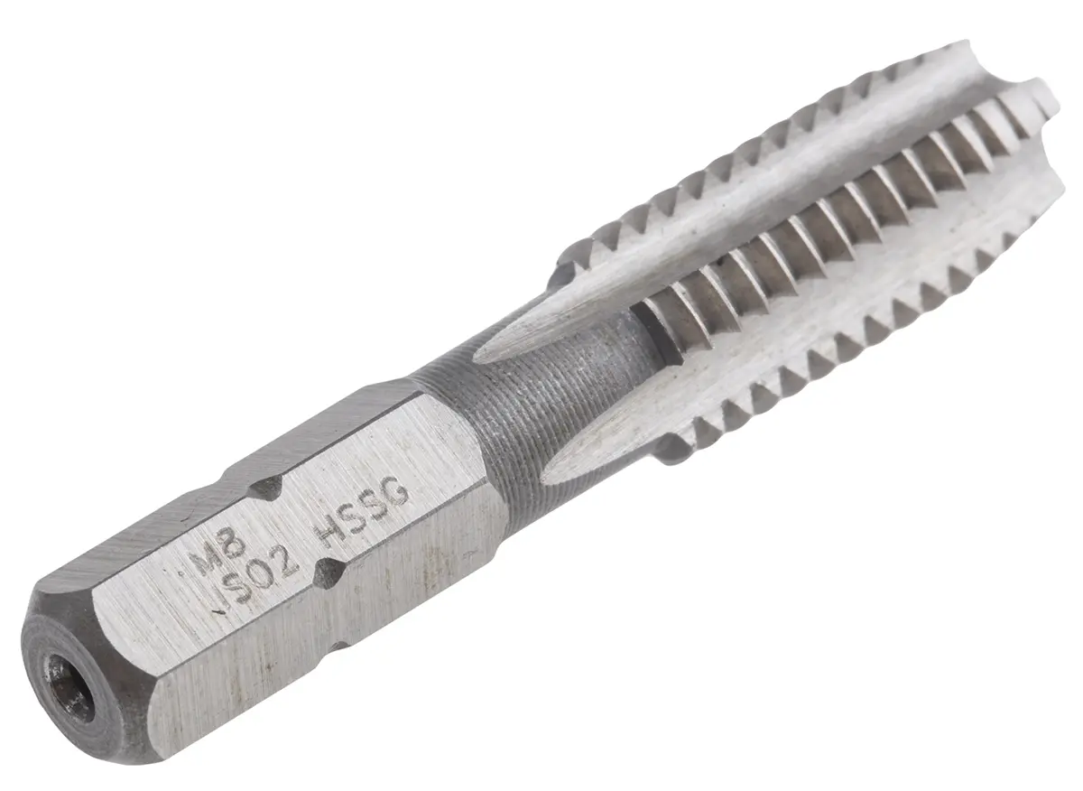 Produktfoto 1 von RS PRO Gewindebohrer HSS, Metrisch Sechskantantrieb-Gewindebohrer, 1-teilig M8