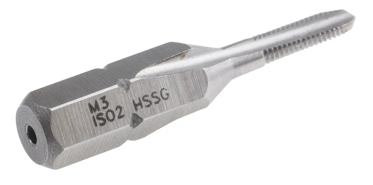Produktfoto 1 von RS PRO Gewindebohrer HSS, Metrisch Sechskantantrieb-Gewindebohrer, 1-teilig M3