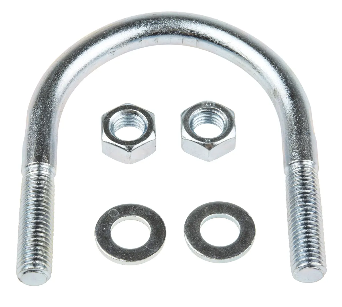Produktfoto 1 von RS PRO Rundstahlbügel U-Schelle, Stahl 40 mm x 75 mm Glanzzink