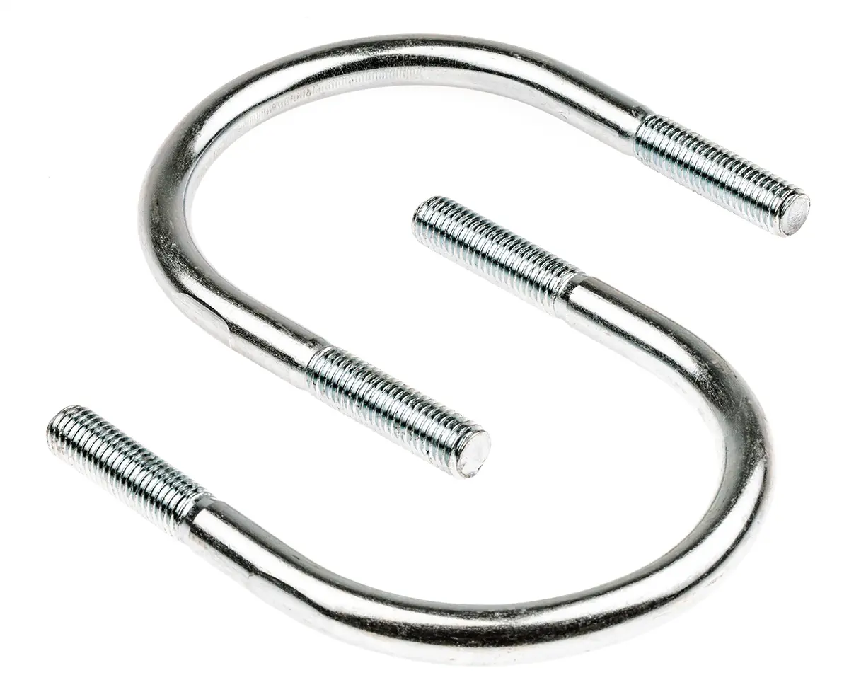 Produktfoto 1 von RS PRO Rundstahlbügel U-Schelle, Stahl 40 mm x 90 mm Glanzzink