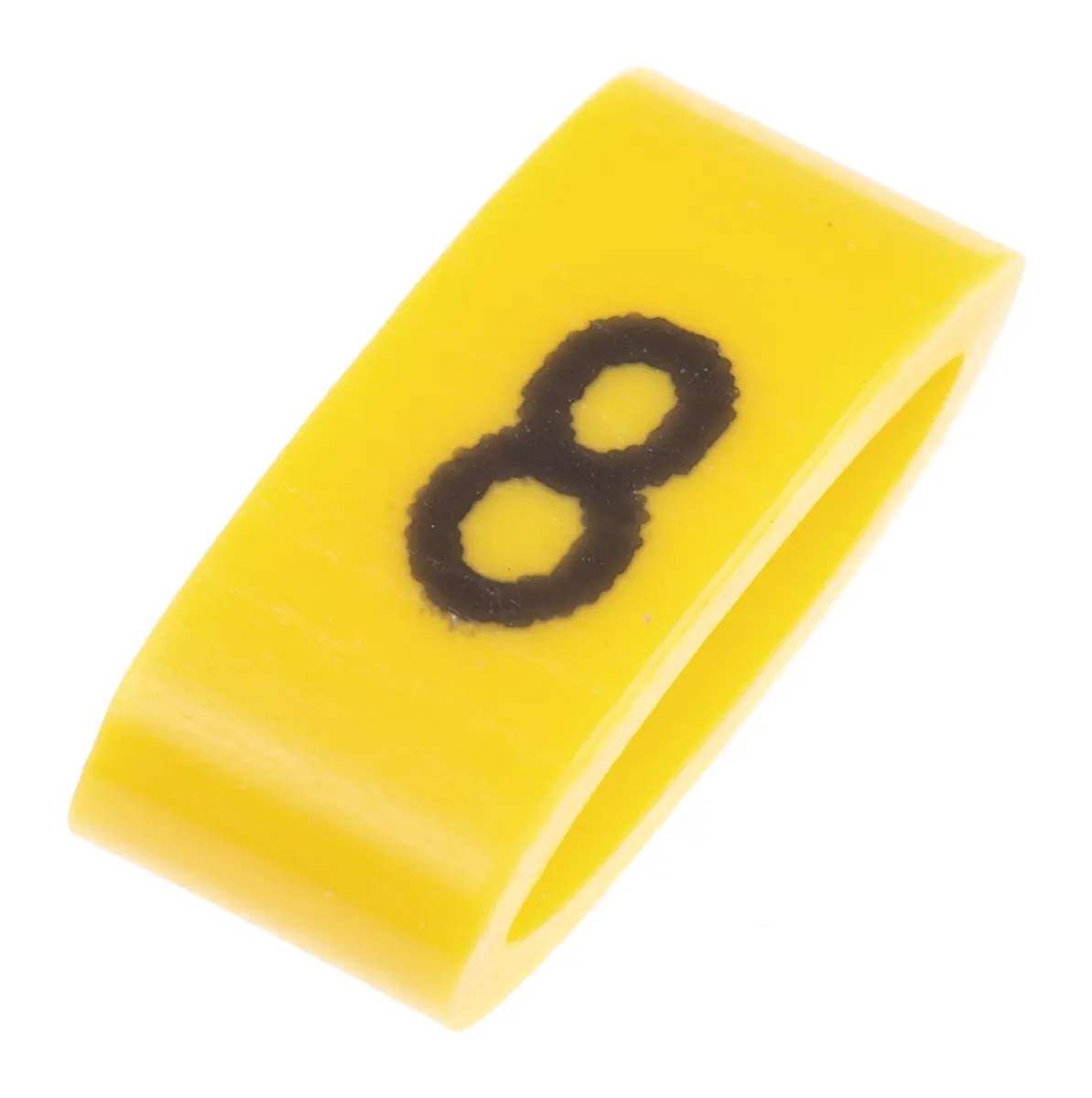 Produktfoto 1 von HellermannTyton Ovalgrip Kabelmarkierung Aufschiebbar, Beschriftung: 8, Schwarz Gelb, Ø 2.5 mm - 6 mm, 4.5 mm x 4 mm