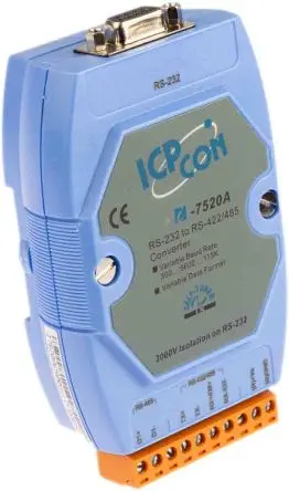 ICP DAS USA Ethernet-Medienkonverter, Halb-Duplex, Voll-Duplex 1.2 km 115.2 kbps, Anschluss: RS485, RS422, RS232