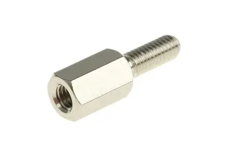 Produktfoto 1 von Essentra Abstandhalter, Länge 8 mm, Gewindelänge 8 mm, Messing, Sechskant M3 M3, 5 mm 5 mm