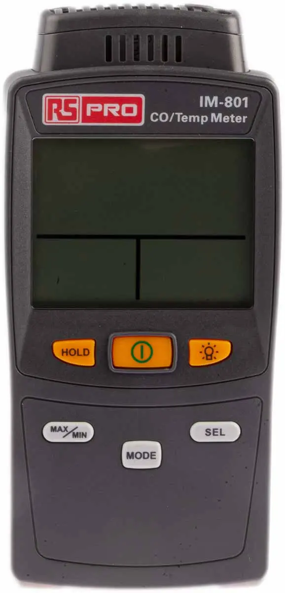 Produktfoto 1 von RS PRO IM-801 Gasdetektor für Kohlenmonoxid LCD-Hintergrundbeleuchtung 30 s ±5 %, Umwelt, EN, Tragbar