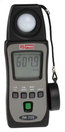 Produktfoto 1 von RS PRO IM720 Luxmeter 400lx mit Fotodiode, bis 400000 lx, 3 lx, ±3 %