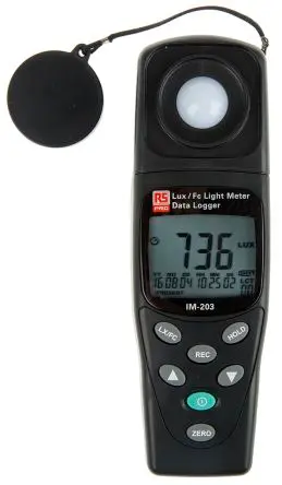 Produktfoto 1 von RS PRO IM203 Luxmeter 20lx mit Fotodiode, bis 200000 lx, ±3 %