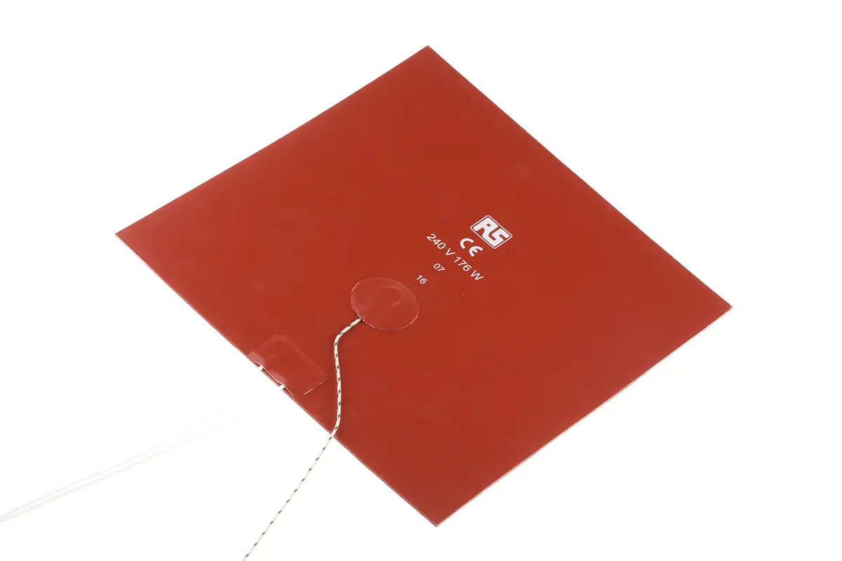 Produktfoto 1 von RS PRO Heizmatte, Vierkant 176 W +180°C, 200 x 200mm, 240 V ac
