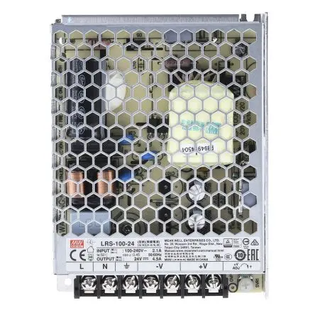 Produktfoto 1 von MEAN WELL LRS-100 Schaltnetzteil 1 24V dc 108 W, Fahrgestell 373 V dc, 240V ac