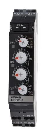 Produktfoto 1 von Omron H3DT Zeitrelais, DIN-Hutschiene 240 V dc 24V ac, 240 V ac, 0.1 s to 1200 h, 2 Kont. 1, 1-poliger Umschalter
