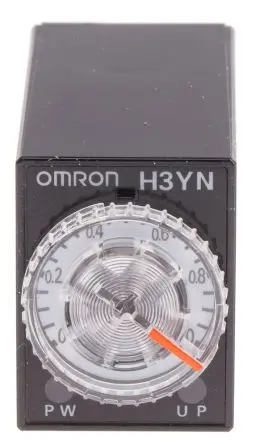 Produktfoto 1 von Omron H3YN Halbleiter-Zeitschaltuhr, Panel 125 V dc 24V ac, 0.1 s to 10 min, 4 Kont. Multifunktion, 4 Schließer, 4