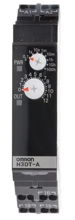 Produktfoto 1 von Omron H3DT Zeitrelais, DIN-Hutschiene 240 V dc 24V ac, 240 V ac, 0.1 s to 1200 h, 2 Kont. 1, 1-poliger Umschalter