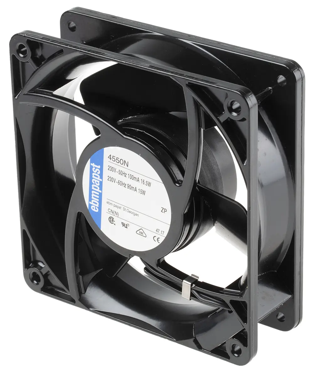 Produktfoto 1 von ebm-papst 4000 N AC-Axiallüfter, Gleitlager, 230 V ac / 16.5W, 119 x 119 x 38mm, 2550U/min, 145m³/h