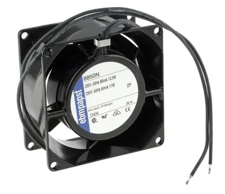 Produktfoto 1 von ebm-papst 8000 N Axiallüfter, Hülse, 230V ac / 12.5 W 54 mA, 2150 U/min, 37 m³/h IP65 80 mm 80mm 38 mm