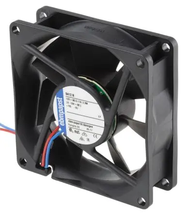Produktfoto 1 von ebm-papst 8400 N Axiallüfter, Kugel, 12V dc / 2 W 170 mA, 3100 U/min, 69 m³/h IP68 80 mm 80mm 25 mm
