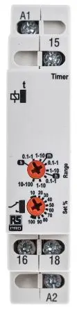 Produktfoto 1 von RS PRO LEDO Zeitrelais, DIN-Hutschiene 230 V dc 12V ac, 230 V ac, 0.1 s to 100 h, 1 Kont. 1, 1-poliger Umschalter