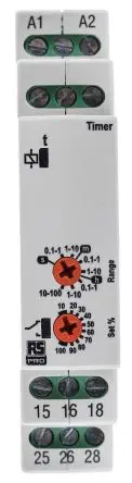 Produktfoto 1 von RS PRO LEDO Zeitrelais, DIN-Hutschiene 12 to 230 V ac/dc 12V ac, 230 V ac, 0.1 s to 100 h Multifunktion, 2-poliger