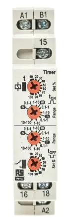 Produktfoto 1 von RS PRO LART Zeitrelais, DIN-Hutschiene 230 V dc 230V ac, 24 V ac, 0.1 s to 100 h, 1 Kont. 2, 1-poliger Umschalter