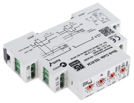 Produktfoto 1 von RS PRO L Überwachungsrelais 1-phasig, 1-poliger Umschalter Unterstrom, Überstrom 1A - 10A, DIN-Hutschiene, 230V ac, 24 V