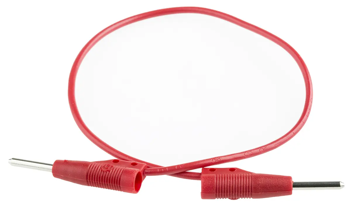Produktfoto 1 von Hirschmann Test & Measurement Steckverbinder-Messleitung 6A Stecker / Stecker, Rot Polyvinylchlorid-isoliert 250 mm, 60