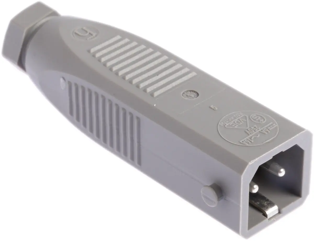 Hirschmann ST Leistungssteckverbinder Stecker Schwarz, Grau 2P + E, 250 V / 16A, Kabelmontage IP54