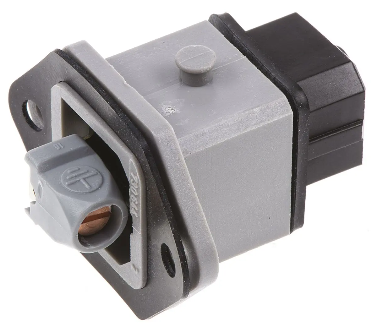 Produktfoto 1 von Hirschmann, Serie ST, 930647106 Leistungssteckverbinder Female, Schwarz, Grau, 2P+E, 250 V ac/dc / 16A,