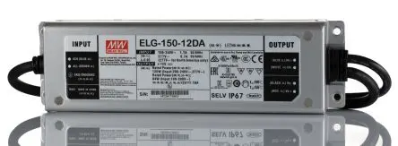 Produktfoto 1 von MEAN WELL LED-Treiber, 120 W 180 V ac, 305 V ac, 254V dc, 431 V dc LED-Treiber 900mA, Ausgang 12V DALI