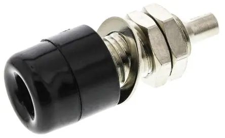 Produktfoto 1 von Schutzinger 4 mm Buchse Schwarz Buchse für Laborstecker, Kontakt Nickel 20A Lot