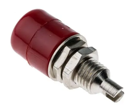 Produktfoto 1 von Schutzinger 4 mm Buchse Rot Buchse für Laborstecker, Kontakt Nickel, 60V dc 20A Lot