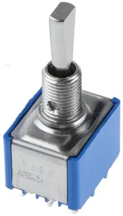 Produktfoto 1 von APEM Panel Kippschalter 3-poliger Wechsler, Ein-Aus-Ein, 30 V dc, 250 V ac, 4A, Lot