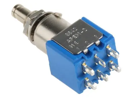 Produktfoto 1 von APEM 8000 Miniaturdruckschalter Tastend Panel Ø 6.5 mm, 2-poliger Umschalter / 4A 30 V dc 125 V ac