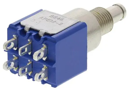 Produktfoto 1 von APEM 8000 Miniaturdruckschalter Rastend Panel Ø 6.5 mm, 2-poliger Umschalter / 4A
