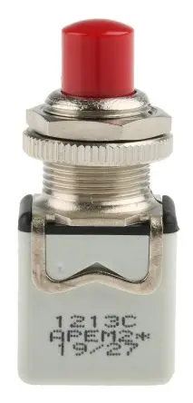 Produktfoto 1 von APEM 1200 Druckschalter Tastend Panel Ø 12.2 mm, SPST / 2A 24 V dc 250 V ac