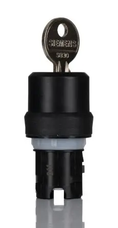 Produktfoto 1 von Siemens SIRIUS ACT 3SU10 Schlüsselschalterkopf 22 mm 2 Positionen Ronis Rastend IP67, IP69, IP69K, IP20, IP66