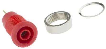 Produktfoto 1 von Staubli 4 mm Buchse Rot Buchse für Laborstecker, Kontakt Gold, 1000V 32A Stecker