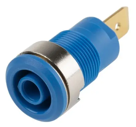 Produktfoto 1 von Staubli 4 mm Buchse Blau Buchse für Laborstecker, Kontakt Gold, 1000V 32A Stecker