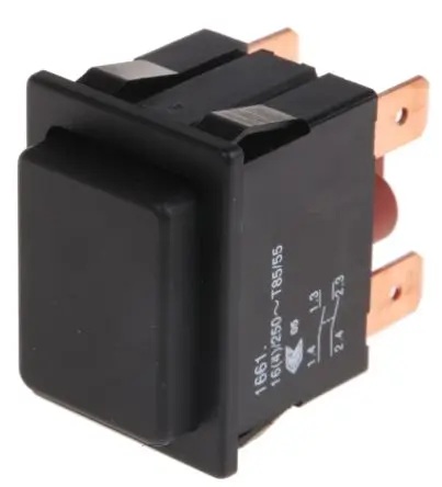 Marquardt Druckschalter Schwarz Tastend Panel Ø 30 x 22 mm, DPST / 16A 250 V ac, IP67