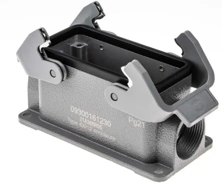 Produktfoto 1 von HARTING Han B Gehäuse für robusten Stromversorgungsstecker 2 Hebel 2, Oberfläche 16B Steckverbindergehäuse, IP65